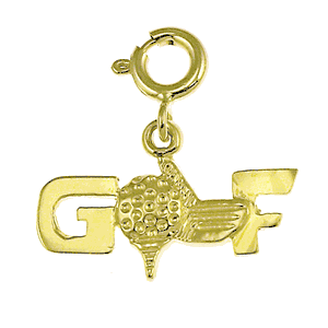 14K Gold Golf Charm-Daz-3417