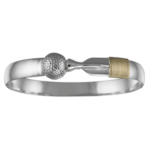 Golf Hook Bracelet - Sterling Silver & 14K Gold 8mm 8.5 Inch