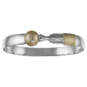 Golf Hook Bracelet - Sterling Silver & 14K Yellow Gold 8mm 7.5 Inch