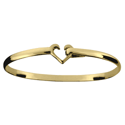 Heart Hook Bracelet - 14K Yellow Gold 4mm 7.0 Inch