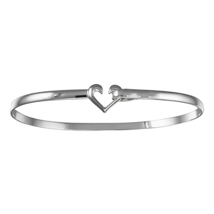 Heart Hook Bracelet - Sterling Silver 3mm 4.5 Inch