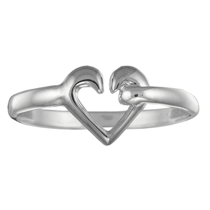 Heart Hook Ring - Sterling Silver Size 5 - RSHRT50