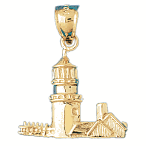 14K Gold High Land Lighthouse Charm-Daz-1454