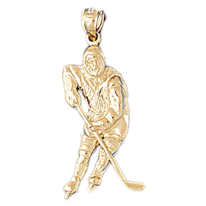 Hockey Player Gold Charm DAZ-3579