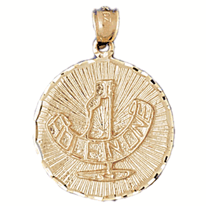 14K Gold Hole In One Charm-Daz-3414