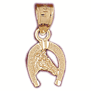 Horseshoe with Horse Gold Charm DAZ-5139