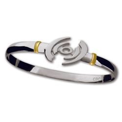 Hurricane Hook Bracelet - Sterling Silver & 14K Gold 4mm 7.0 Inch