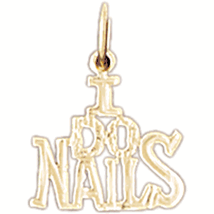 14K Gold I Do Nails Charm-Daz-6363