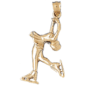 Ice Skater Gold Charm DAZ-3522