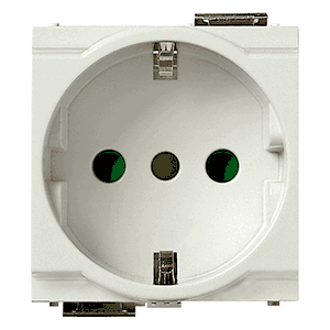 Idea: 2 Reduced Module Italian Sicury Outlet, White, 2p+e 16a P30 250v  - Vm17039.b