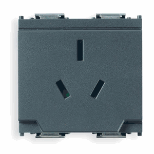Outlet, Australian, 2P+E, 10A/250V, 2 Modules, SICURY, Grey - VM16261