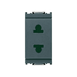 Idea Outlet, Euro-american, 2p, 10a/250v, Sicury 1 Module, Grey - Vm16234