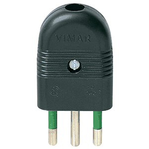 Italian Plug (s11), 2p+e, 16a/250v, Sicury, Black  - Vm01021