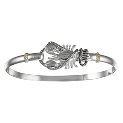 Lobster Hook Bracelet - Sterling Silver & 14K Yellow Gold 4mm 7.0 Inch