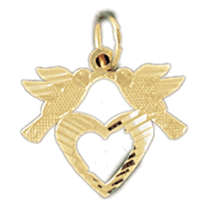 14K Gold Love Bird Charm-Daz-2905