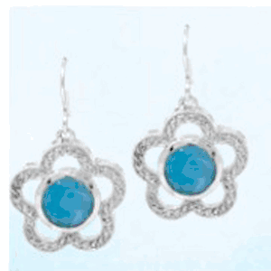 Mar Azul Larimar Earrings W/white Topaz  - MAL136SE