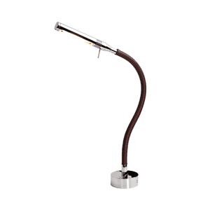 Marine LED Rugen Table-Mount Reading Light, Chrome with Brown
