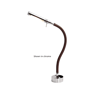 Marine LED Rugen Table-Mount Reading Light, Matte Chrome with Brown