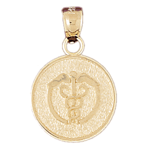 Medical Alert Cadeusus Gold Charm DAZ-4730