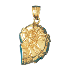 Nautilis Shell Gold Charm DAZ-325