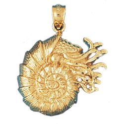 Nautilis Shell Gold Charm DAZ-328