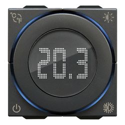 Neve Up: Roller-thermostat, 2-module, 100-240v Carbon Matt, Led Backlighting - Vm09470.cm
