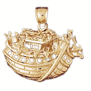 14K Gold Noahs Ark Charm-Daz-11858