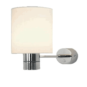 Nova Led Wall Light, Chrome, White Shade Built-in Dimmer, 10-30vdc