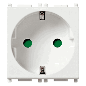 Outlet: German, 2p+e, 16a/250v 2m, Sicury, White, Plana  - Vm14208