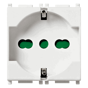 Outlet: Italian/germn, 2p+e 16a, 250v, White, Plana  - Vm14210