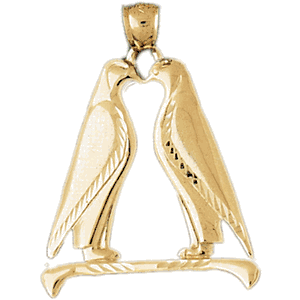 Penguins Kissing Gold Charm DAZ-1606