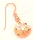14K Gold 14MM Sand Dollar Earring with French Wire