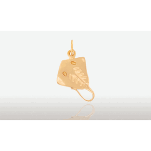 14K Gold 15MM Stingray 3-D Pendant