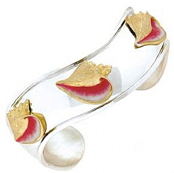 14K Gold 60MM Cuff Bracelet Queen Conch's Bangle - PC-702-BAN