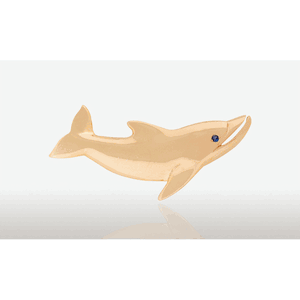 14K Gold 65MM Porpoise Slide Sapphire Pendant - PC-485-PEN