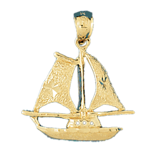 Pirate Ship Gold Charm DAZ-1283