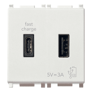 Plana: A+c-usb, 2-module, White, 5v, 3a, 120-240v, 50/60hz - Vm14295.ac