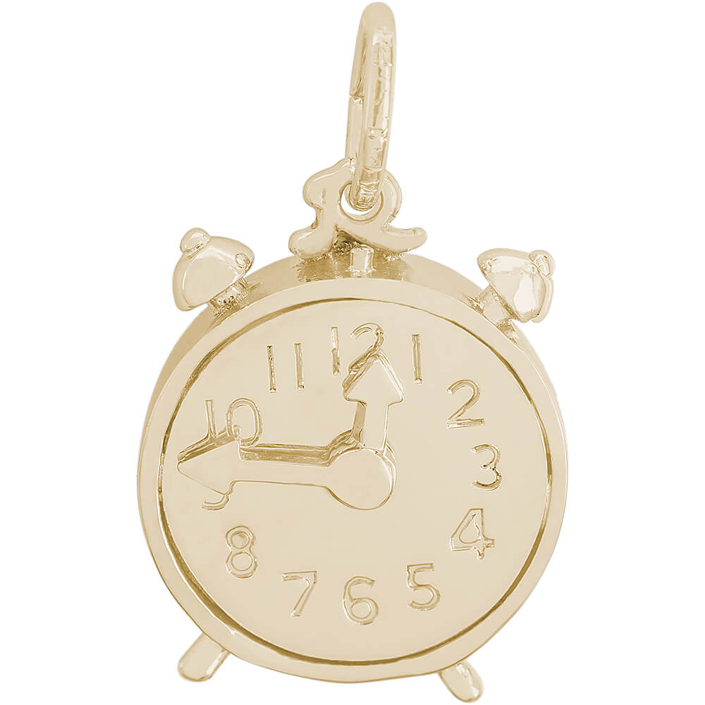 108190gp Alarm Clock Moves Charm Gold Plated 108190...