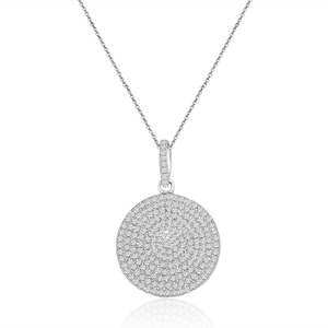 Rhodium Plated and Micro-pave Circle CZ Necklace DAZ-DYN-715