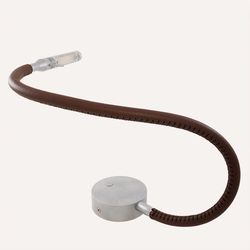 Rugen: 500mm Neck, Matte Chrome W/ Brown Leather Bulkhead Mount, Usb, White/red, Dim, 10-30v - Ilpb26850027usb