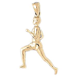 14K Gold Runner Charm-Daz-3592