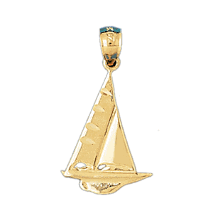 14K Gold Sailboat Charm-Daz-1241