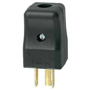 Saso Plug Axial Cable Entry Black, 2p+e, 15a, 127v  - Vm01096