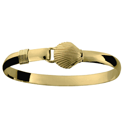 Scallop Hook Bracelet - 14K Yellow Gold 6mm 8.5 Inch