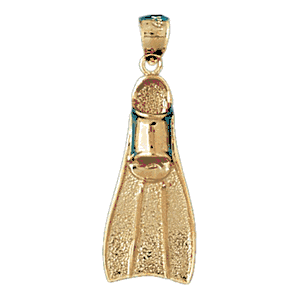 Scuba Fin 3-D Gold Charm DAZ-1083
