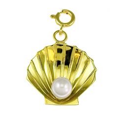Shell with Pearl Gold Charm DAZ-242