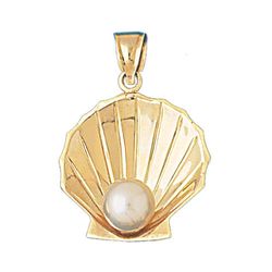Shell with Pearl Gold Charm DAZ-243