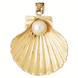 Shell with Pearl Gold Charm DAZ-6