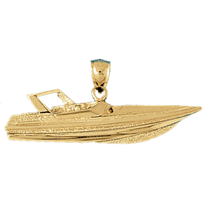 Speed Race Boat Gold Charm DAZ-1329