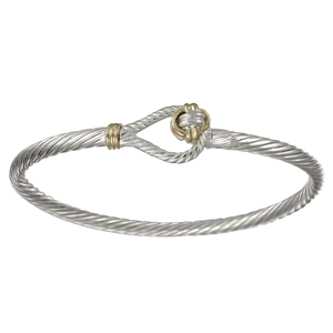 Ss/14ky 3.5mm Knot Cable Two Tone Bracelet 8.0 Inch - CBLTT35KNOT80